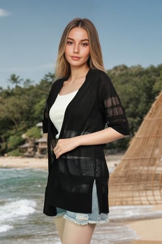Women's Crochet Beach Cover Ups for Women Casual & Basic Style Tops Lightweight Summer Cardigan Suitable for Vacation4