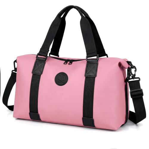 Image of Storite Travel Duffel Bag for Women & Men, Water-Resistant Nylon Weekender Bag with Adjustable Shoulder Strap, Lightweight Overnight Luggage Bag for Travel, Sports & Daily Use (Pastel Pink)