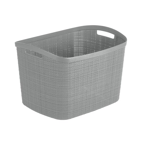 Curver Juego de 2 cestas decorativas de yute para organización y almacenamiento, tamaño XL, 30,5 L, ideales para oficina en casa, estantes de armario, despensa de cocina y todos los artículos