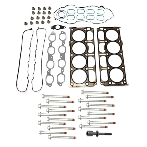 Image of GXARTS HS26744PT Cylinder Head Gasket Set with Head Bolts ES73121 HGS4308 HS54996 Compatible with GMC Sierra Chevrolet Silverado 1500 Tahoe GMC Yukon XL Suburban Tahoe 5.3L V8 Engine 2014-2020