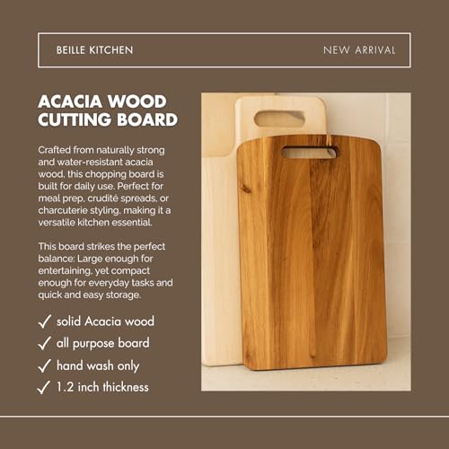 Tabla de Cortar de Madera de Acacia con Mango 34.93x24.77x3.05 cm miniatura 5