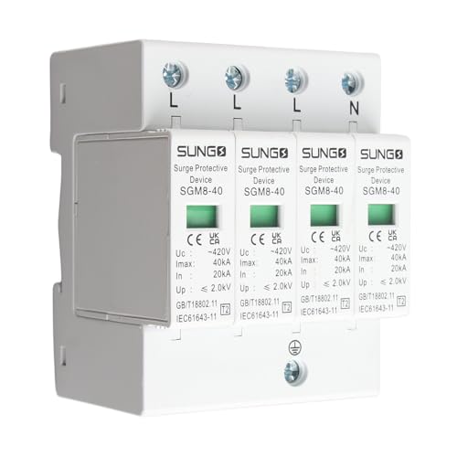 Descargador Sobretensiones, Protector Sobretensiones trifasico, Dispositivo de Protección contra Sobretensiones, Protector contra Sobretensiones de la Casa, 4P 40KA