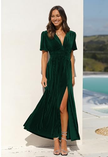 Image of Maxigerui Women's Velvet Maxi Dress Formal Dresses for Wedding Guest Dress