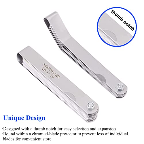 image for ZUZUAN 1 Pack Feeler Gauge with 32-Blade and 1 Pack Offset Feeler Gaug