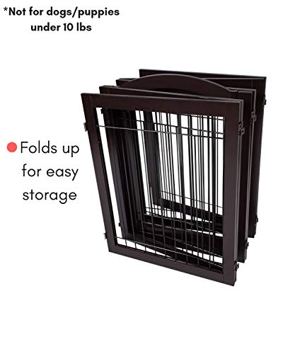 BIRDROCK HOME Indoor Dog Pet Gate with Door - 6 Panel - 30 Inch Tall - Enclosure Kennel Pet Puppy Safety Fence Pen… - Image 6