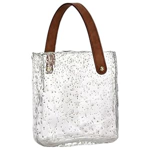 Bag Shape Vases Luminous Handmade Glass Flower Vase Desktop Ornaments Propagation Station Plant Holder for Home Wedding Decor (M, Bag)