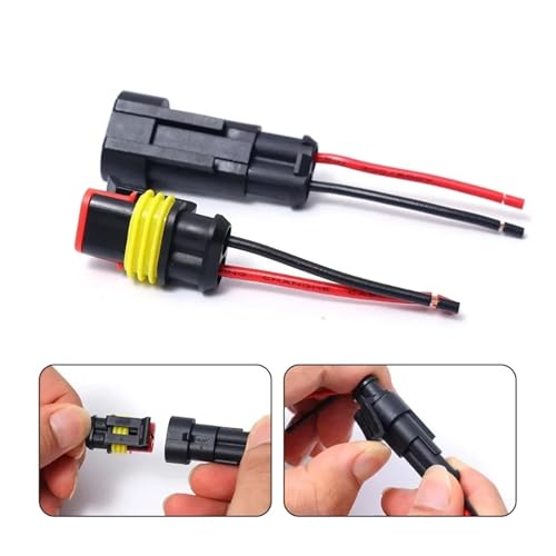 Conector eléctrico de 2 pines terminal macho hembra impermeable para instalación en camiones y barcos 5