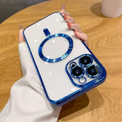 Coque de luxe magnétique iPhone 14 Pro Max silicone plaqué haut de gamme