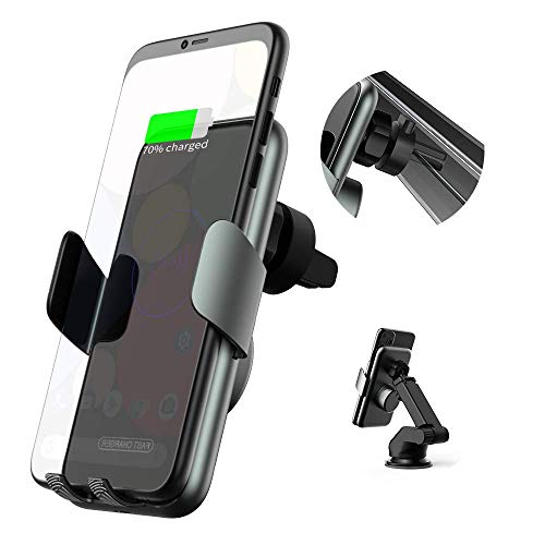 Buy 1 get 1 🔥 NOKLEAD Car Phone Mount Wireless Charger [Qi Charging & Auto Sense] Automatic Clamping Car Charger Dashboard Air Vent Hands-Free Phone Holder Compatible with iPhone, Samsung Galaxy, LG etc.