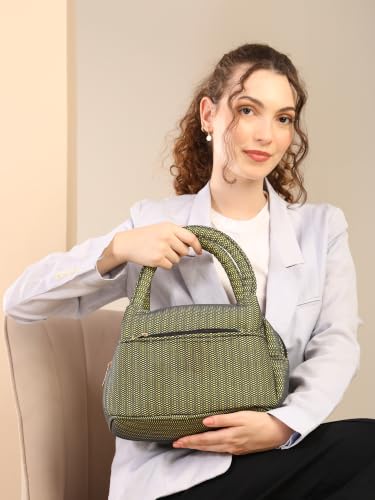 Image of ENSAC Fabric Lunch Bag for Women | Trendy Shoulder Lunch Handbag | Lightweight, Spacious & Stylish Tiffin Bag for Office, Shopping & Travel Use