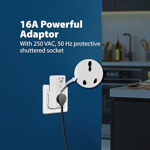 Image of Havells 16 Amp 30mA PRCD Adaptor (White) - Plastic Body, Auto-Trip Safety for Appliances - Smart and Enhanced Protection Against Electrical Shock,Requires 16A MCB /Fuse Backup,Per IEC 61540 Guidelines