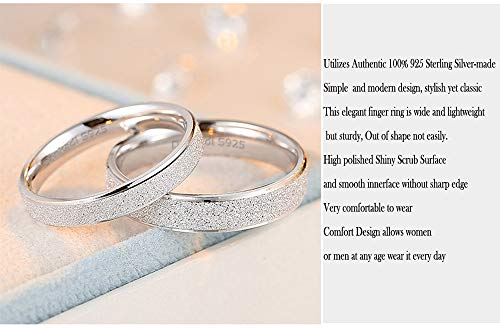 Dankadi Simple Fashion S925 Sterling Silver Ring Smooth Plain Dome Comfort Solid Silver Ring Wedding Engagement 3.5 mm Ring Size 3-13#(Fashion style, 9) by Dankadi - Used condition - Image 7