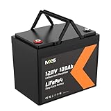 Wallen Power Batería de litio LifePO4 de 12 V y 100 Ah, ciclos profundos, con BMS, batería recargable inteligente de respaldo para RV, barco, carritos de golf, sistema de panel solar