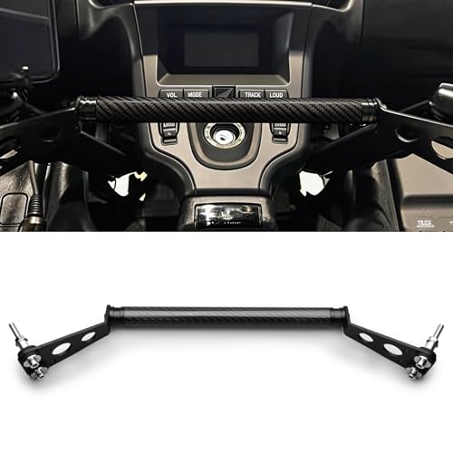CHINGLAY Motorcycle Phone Mount Carbon Fiber & Carbon Steel for Goldwing 1800 GL1800 2001-2017 Handlebar Navigation Mount with 22mm Crossbar Vibration Dampening Custom Accessory (Black)