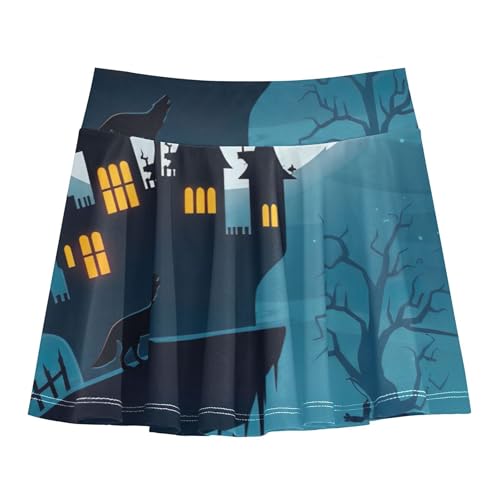 Girls Skorts Athletic Shorts Toddler Tennis Skirts Uniform Little Girl Spooky Halloween Night 3t