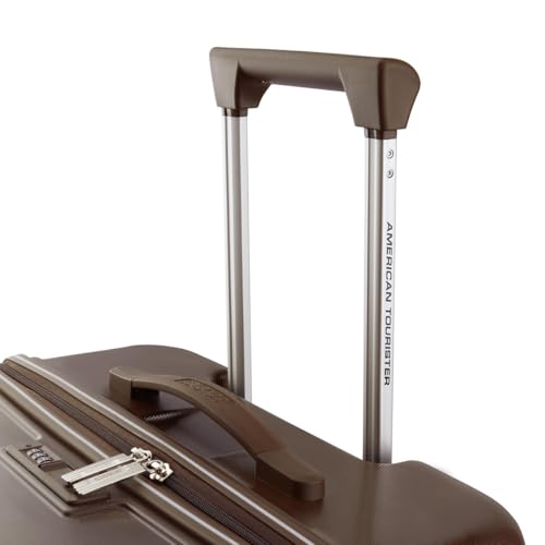 Image of American Tourister Travix | Check-in Trolley Bag (67 cm) | 360 8 Wheel Travel Luggage | Hard Case Polycarbonate Suitcase | Recessed Combination Lock | Coffee
