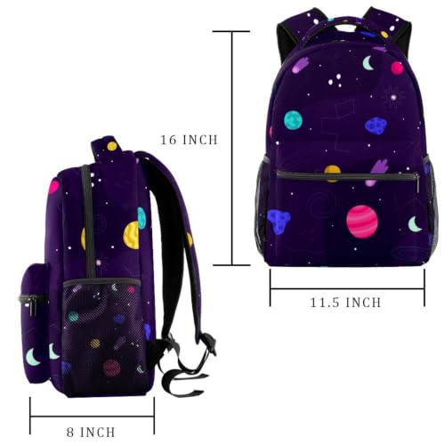 Mochila escolar impermeable con diseño de cielo estrellado para portátiles y libros de texto 2