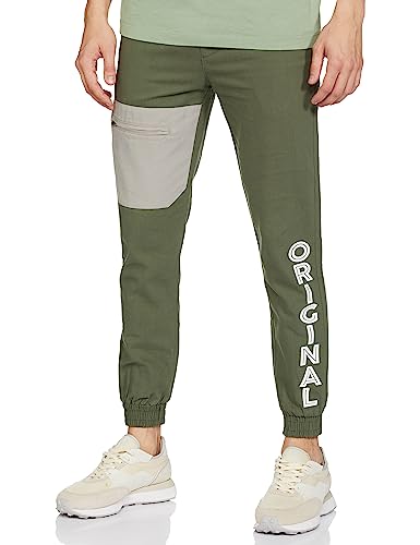 Pantalon de sport chino homme vert bleuté taille moyenne 30