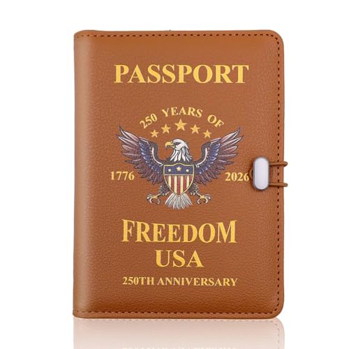 Image of Melsbrinna Premium Leather Passport Holder Covers Case, Waterproof Rfid Blocking Travel Wallet Passport Holder with Pen Holder, Cute Passport Book for Women /Men