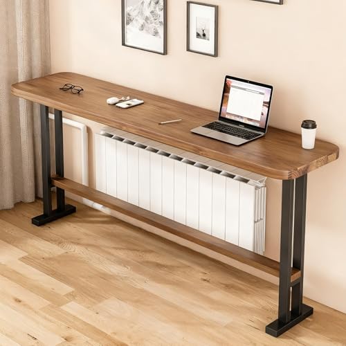 Moderna mesa de comedor de madera con altura de barra para bistró, pub y sala de estar, elegante, perfecta para espacios pequeños y entretener a los invitados