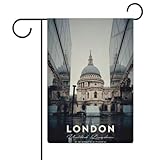 ST. PAULS 47 x 32 cm (18,5 x 12,6 Zoll) Gartenflaggen aus Leinenimitat, wasserfest, für den Außenbereich, Festivalbedarf