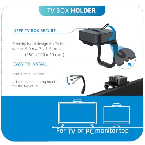Support ajustable pour boîtier TV avec fixation rapide sur écran sans outil - 4