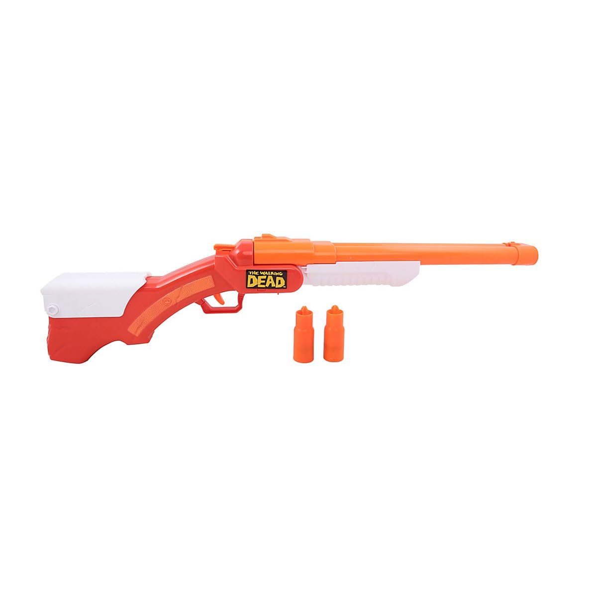 BuzzBee The Walking Dead Ricks Schrotflinte - Offiziell lizenzierter Dart-Blaster - Doppellauf mit realistischem Hülsenauswurf - Inkl. Darts & Hülsen - Cosplay & Outdoor Action