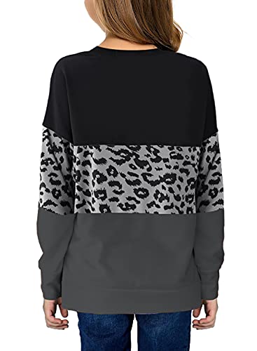 SELINK Girl's Casual Big Kids Long Sleeve Striped Color Block Casual Tees with Pockets2