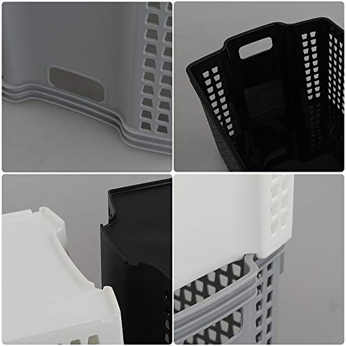 Ikando Cestini Portaoggetti Plastica, Nero, Grigio...