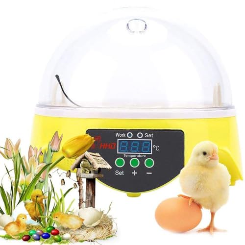 Mini incubadora de Huevos Digital,Totalmente automático de Aves de Corral de incubación de la máquina,Control automático de Temperatura del Huevo Turner,7 incubadora de Huevos de cría de Pollo,Patos