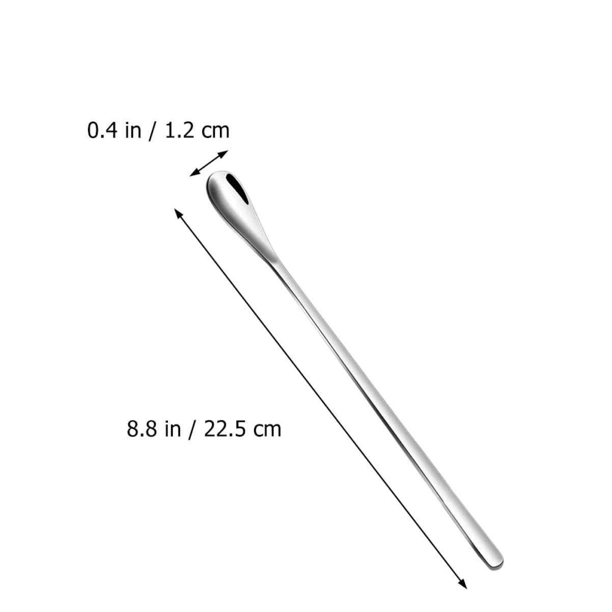 KICHOUSE 4-pc Set Stainless Steel Mixing Spoon Set Long Handle Spoons for Cooking Tea Juice