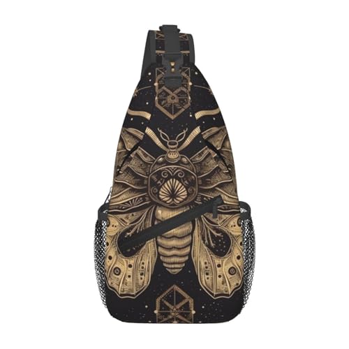 Mochila tipo sling para hombre y mujer, negro miniatura 2