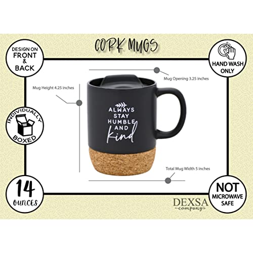 Taza de cerámica Dexsa con tapa y base de corcho miniatura 5
