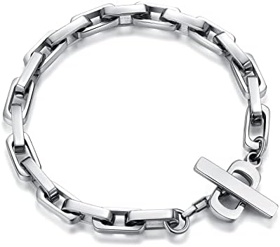 CDE Bracciale Uomo in Acciaio Inossidabile, Regali Padre Regalo Festa del Papa, Regalo Gioielli, Regalo di Amicizia/Marito Fidanzato, Aniversario/Compleanno/San Valentin/Natale