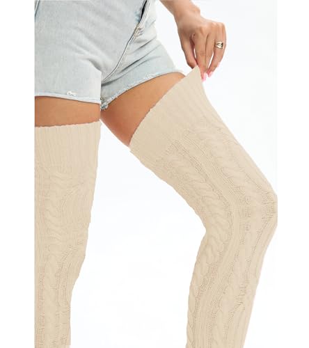 Image of Sexybody Women's Thigh High Socks Over the Knee Knit Socks, Winter Leg Warmers Stockings Knee High Tube Arctic Fleece