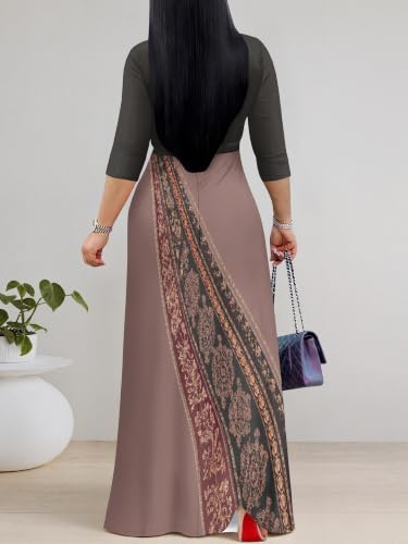 Image of Women's 3 /4 Sleeve Maxi Dress with Pockets