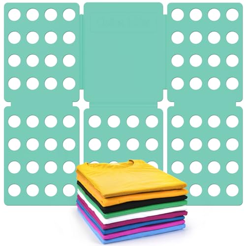 Geniusidea Shirt Folder Board Durable Plastic Clothes Folding Board Tshirt Organizer Easy and Fast Folding Laundry Folder Green