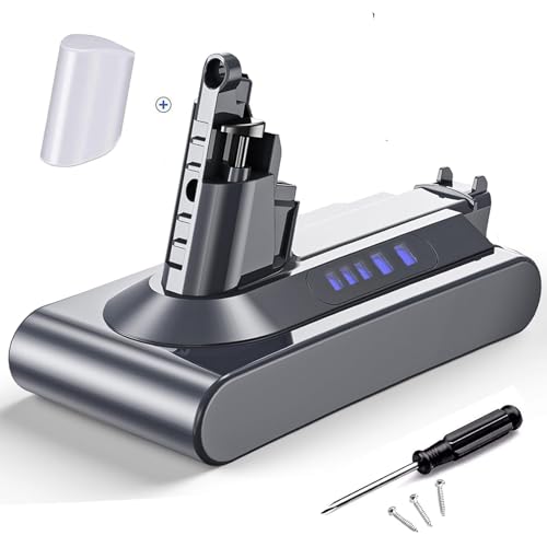 25.2V Lithium Replacement for Dyson V10 Battery Compatible V10 Cyclone V10 Absolute Fluffy SV12 Clean Cordless Vacuum Cleaner (Free screwdriver + screws + protection cap)