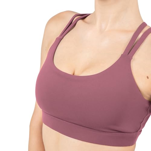 Image of YITTY Active Women's Ultraluxe Strappy Medium Impact Bra, Athleisure, 4-Way-Stretch