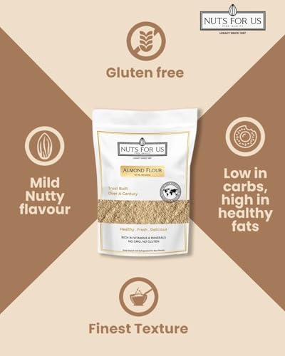 Image of Nuts For Us Natural Almond Flour (400g) | Pure Badam Powder for Baking & Keto Diet | Gluten-Free, High Protein Low Carb Keto Flour | Finely Ground Almonds