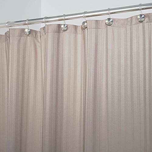 mDesign Satin Stripe Fabric Shower Curtain Liner - 72