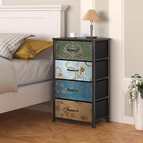 Commode avec 4 tiroirs en tissu compacte pour rangement de maison 29x40x80cm - 3