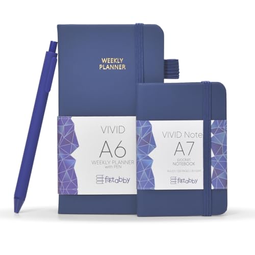 Image of Kitabby VIVID A6 Weekly Planner & A7 Notebook Combo - Navy Blue