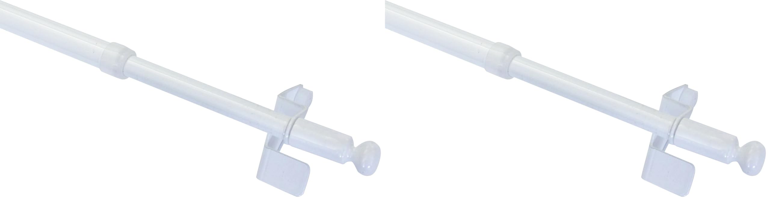 Tringle de vitrage sans vis barre extensible métallique blanche 50-80cm