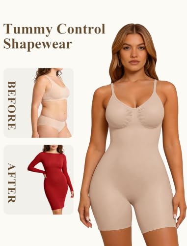 JEKAOYI Women's Shapewear Bodysuit Mid Thigh Tummy Control Body Shaper - image 2