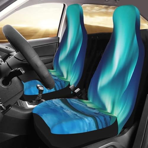 Housse de siège de voiture aurores boréales universelle | Lot de 2