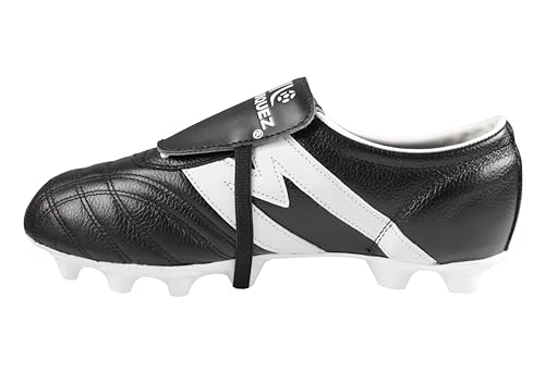 Manriquez Professional Soccer Cleats MID SX, Genuine Leather, Black and White, Firm Ground3