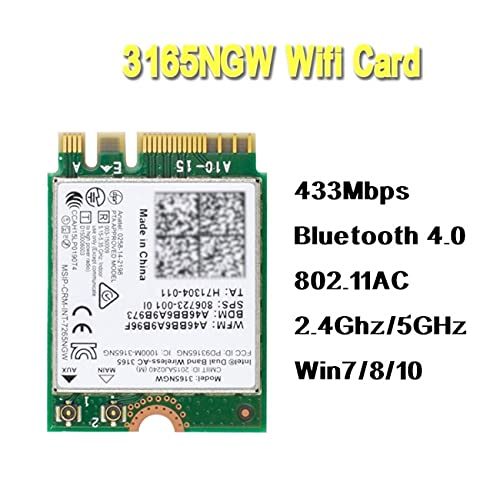 Adaptador WiFi 3165AC M.2 NGFF de 433Mbps para sustitucion de tarjetas de red de portatiles 6