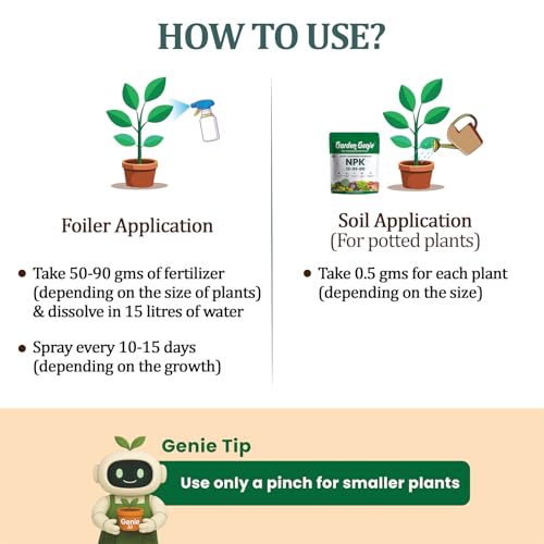 Image of Garden Genie MAP (Mono Ammonium Phosphate) NPK 12 61 00 Fertilizers for Plants 800 Gm | Water Soluble Plant Growth Promoter | Foliar Spray Application