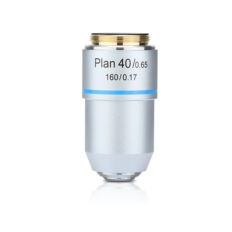 Microscopio biológico Plano con Objetivo acromático 4X, 10X, 20X, 40X, 60X, 100X, Objetivo Universal ACH de 195 mm.(40X)